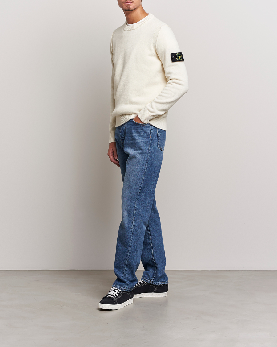 Homme | Pulls Et Tricots | Stone Island | Knitted Lambwool Sweater Natural