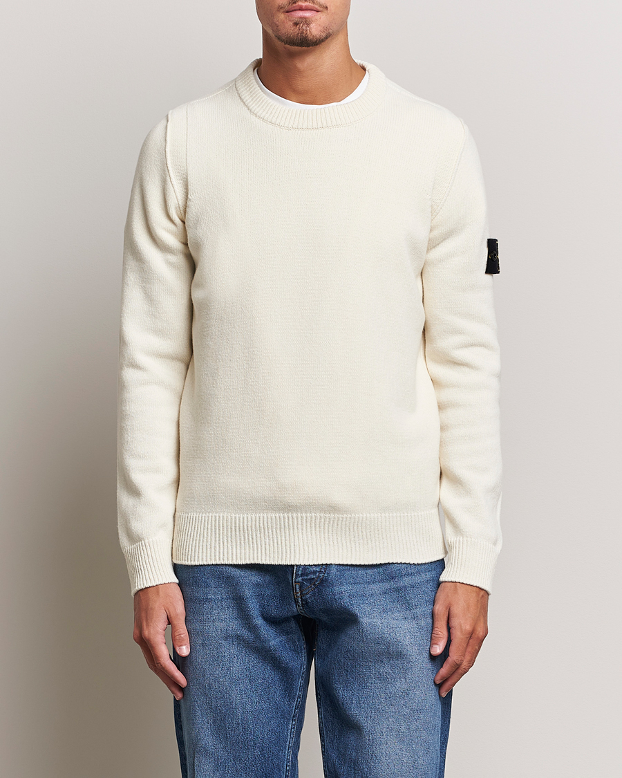 Homme | Pulls Et Tricots | Stone Island | Knitted Lambwool Sweater Natural