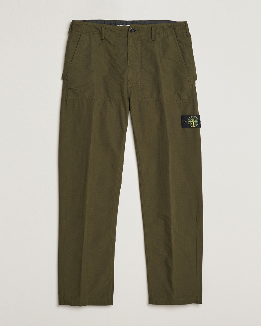 Homme | Pantalons | Stone Island | Garment Dyed Ripstop Trousers Olive