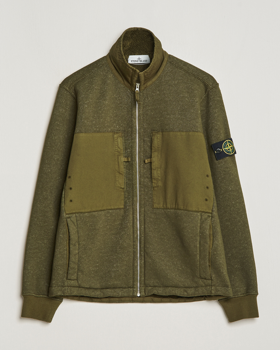 Homme | Pulls Et Tricots | Stone Island | Garment Dyed Terry Fleece Full Zip Olive