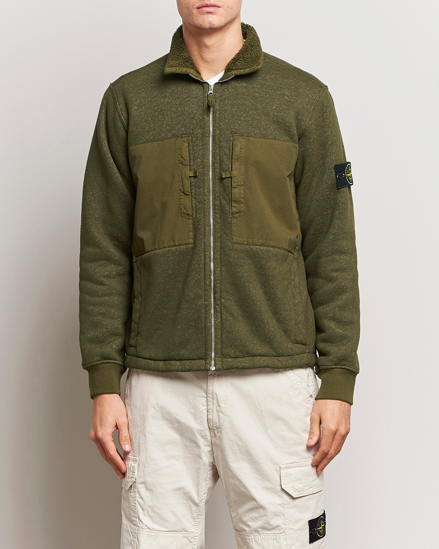 Homme | Pulls Et Tricots | Stone Island | Garment Dyed Terry Fleece Full Zip Olive