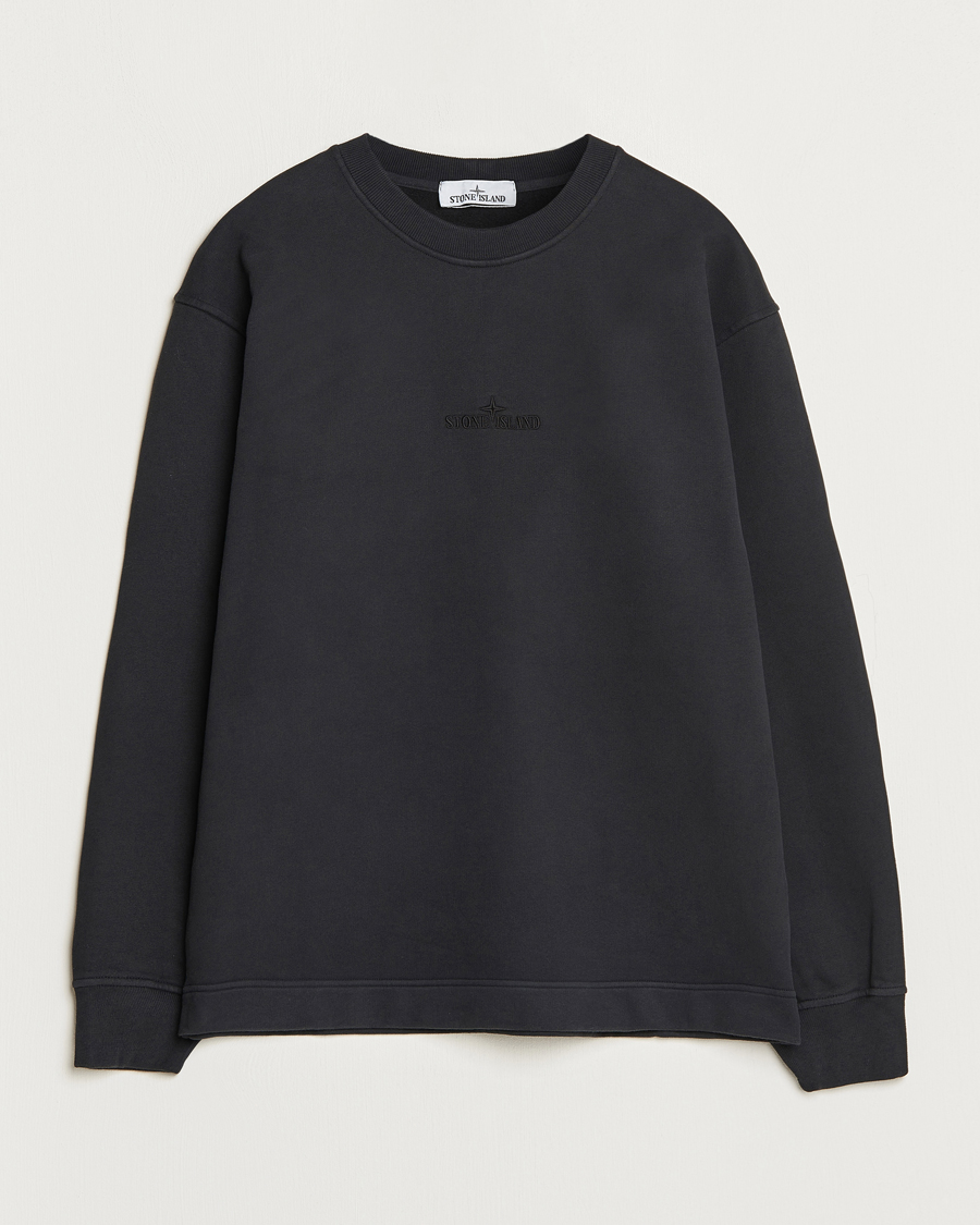 Homme | Pulls Et Tricots | Stone Island | Garment Dyed Fleece Logo Sweatshirt Black