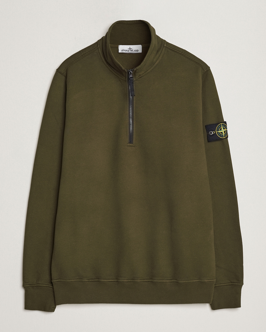 Homme | Pulls Et Tricots | Stone Island | Garment Dyed Fleece Half Zip Olive