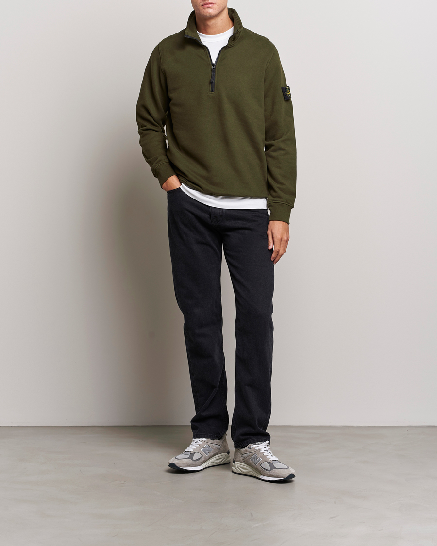 Homme | Pulls Et Tricots | Stone Island | Garment Dyed Fleece Half Zip Olive