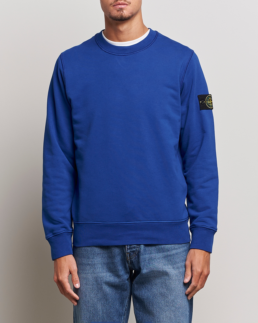 Homme | Pulls Et Tricots | Stone Island | Garment Dyed Fleece Sweatshirt Bright Blue