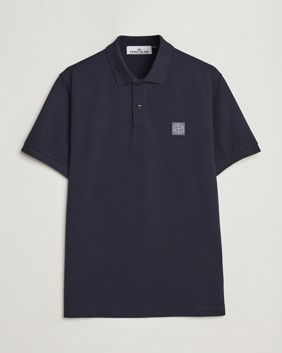 Homme | Polos | Stone Island | Cotton Pique Polo Navy Blue