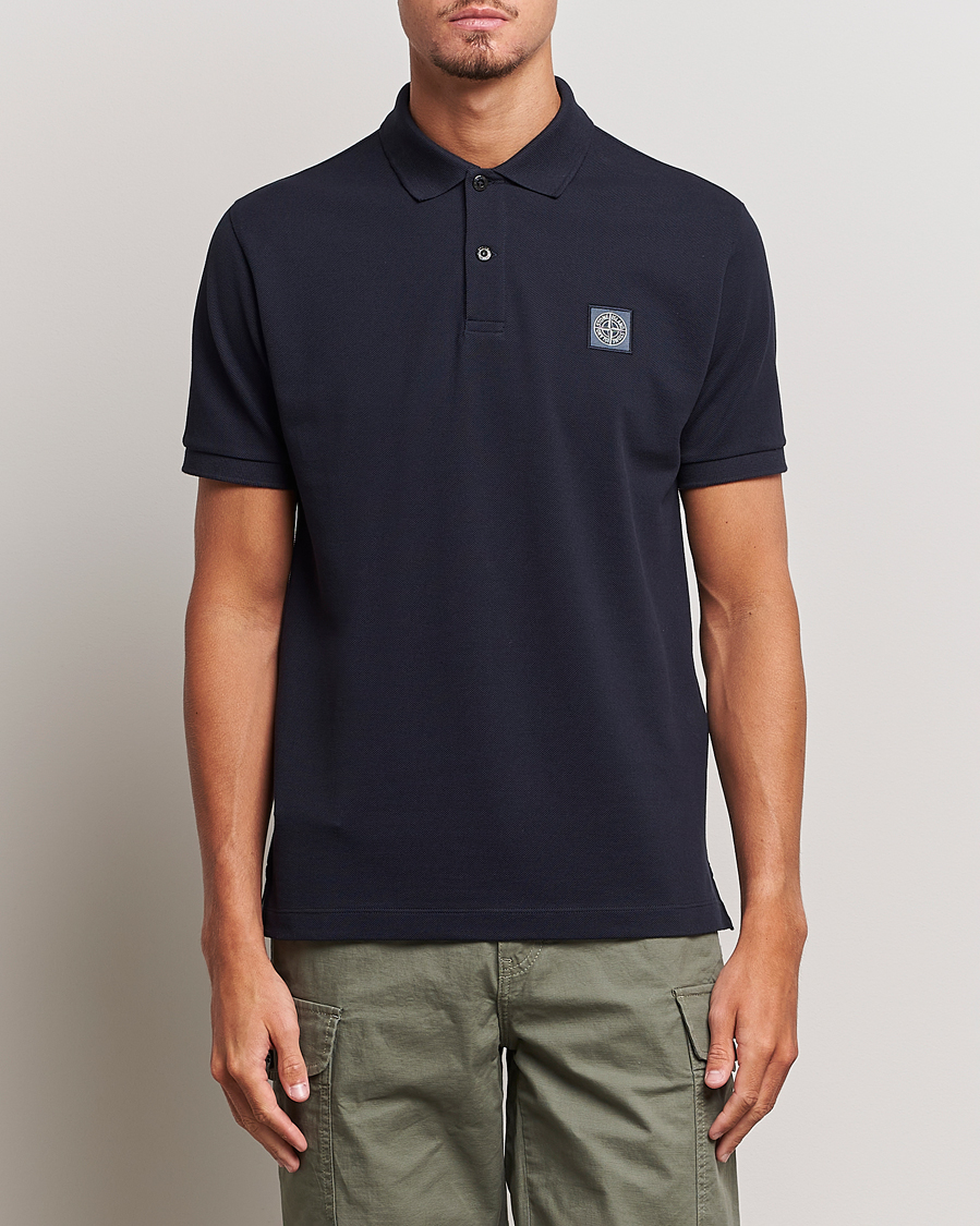 Homme | Polos | Stone Island | Cotton Pique Polo Navy Blue