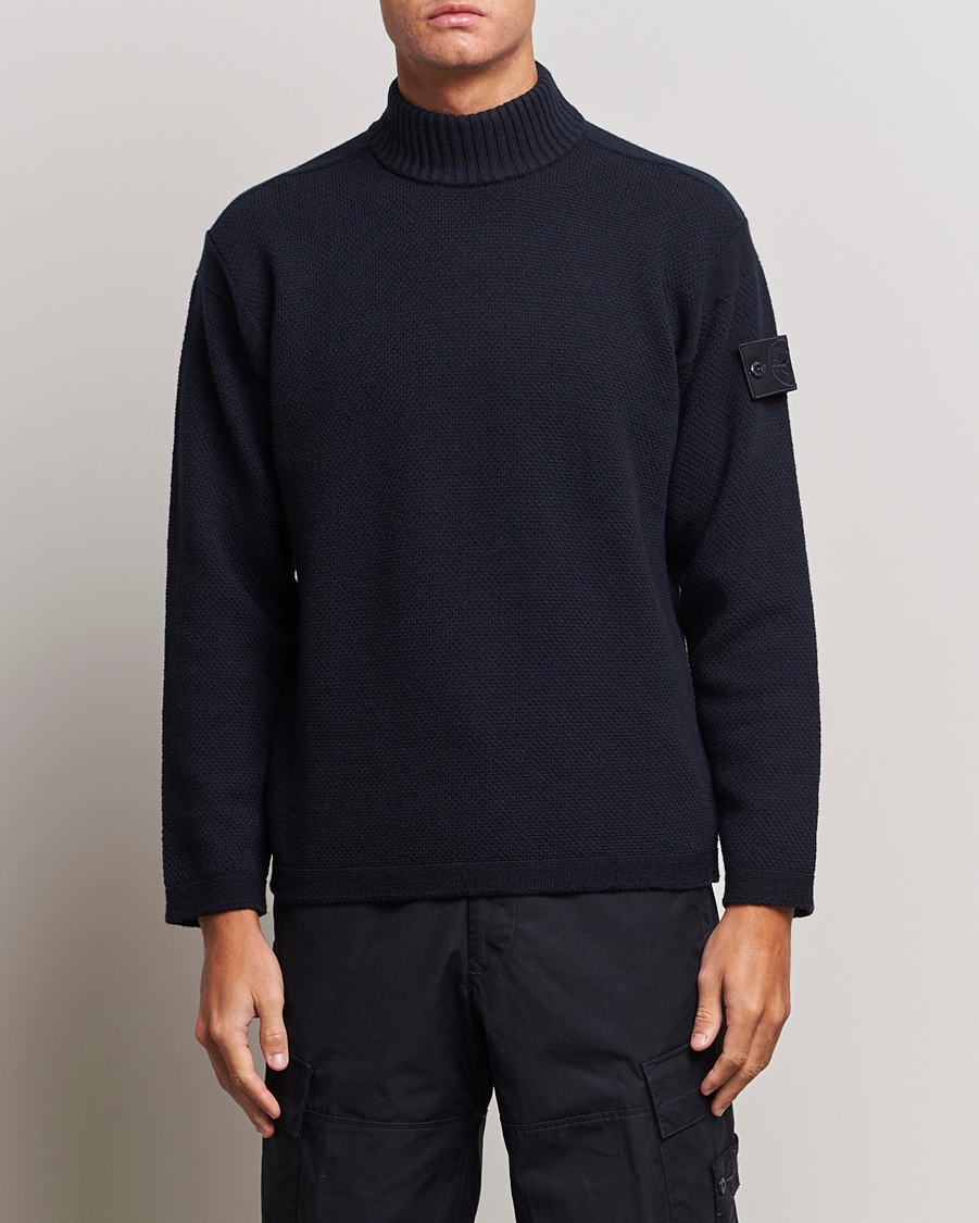 Homme | Pulls Et Tricots | Stone Island | Ghost Piece Geelong Wool Turtleneck Navy Blue