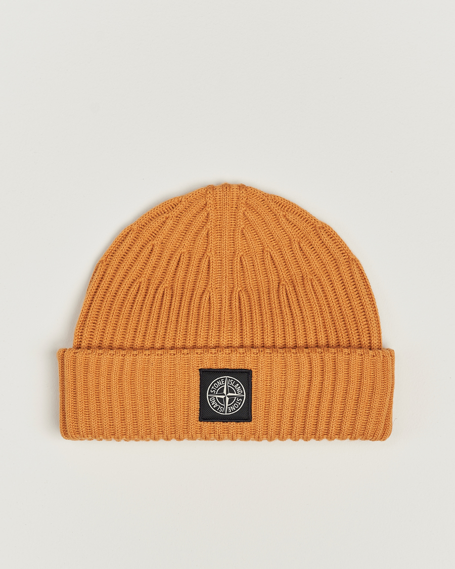 Homme | Stone Island Full Rib Wool Beanie Rust | Stone Island | Full Rib Wool Beanie Rust