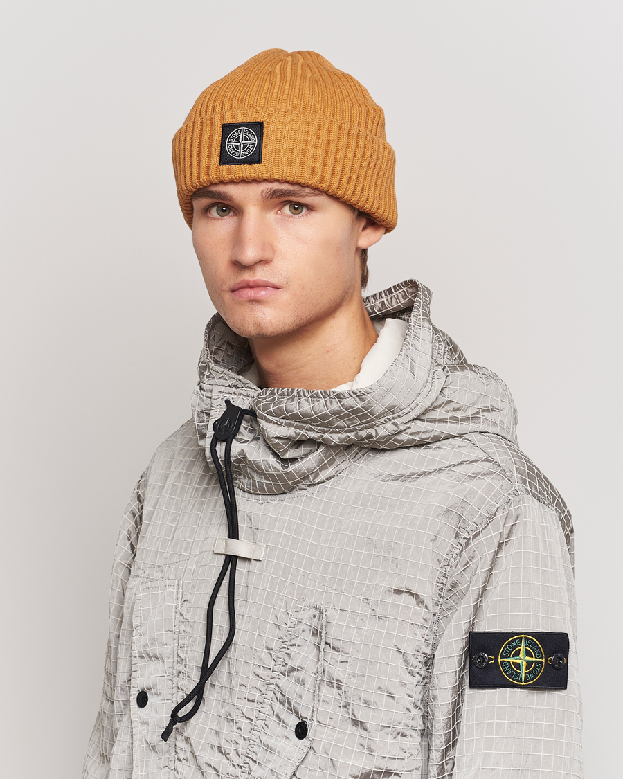 Homme | Stone Island Full Rib Wool Beanie Rust | Stone Island | Full Rib Wool Beanie Rust