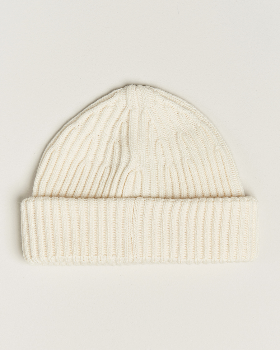 Heren | Stone Island Full Rib Wool Beanie Natural | Stone Island | Full Rib Wool Beanie Natural