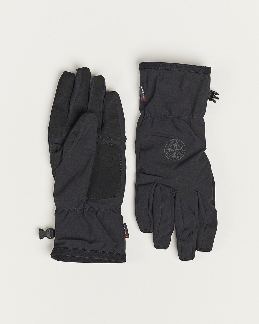 Homme | Stone Island Soft Shell-R_e Recycled Gloves Black | Stone Island | Soft Shell-R_e Recycled Gloves Black
