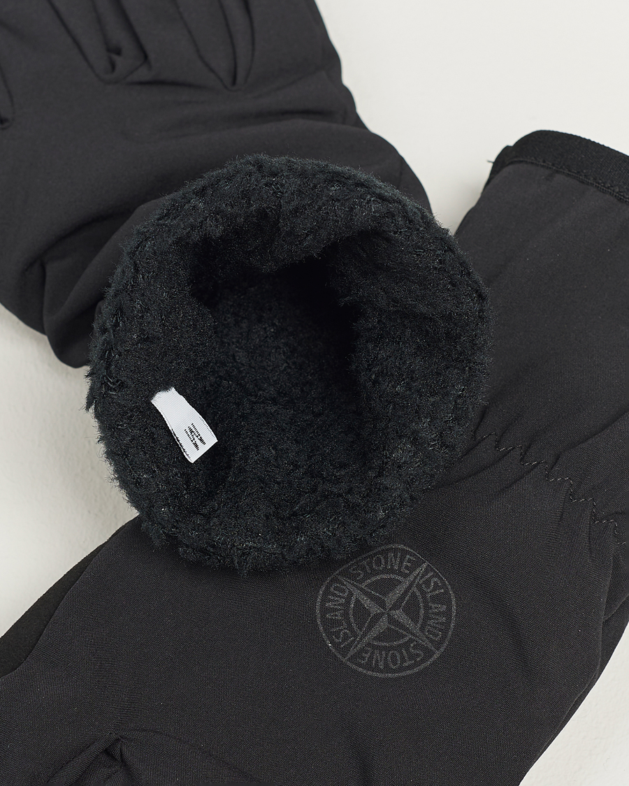 Homme | Stone Island Soft Shell-R_e Recycled Gloves Black | Stone Island | Soft Shell-R_e Recycled Gloves Black