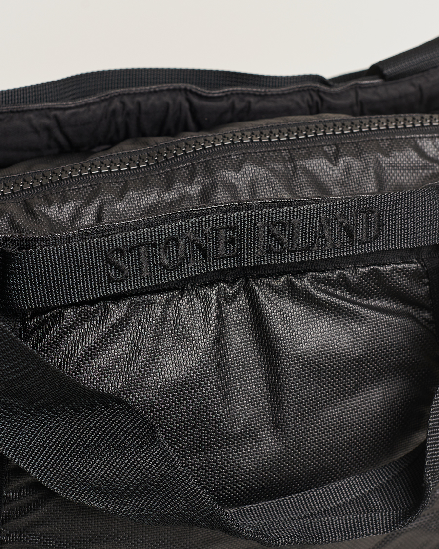 Homme | Stone Island Garment Dyed Mussola Gommata Canvas Big Tote Black | Stone Island | Garment Dyed Mussola Gommata Canvas Big Tote Black