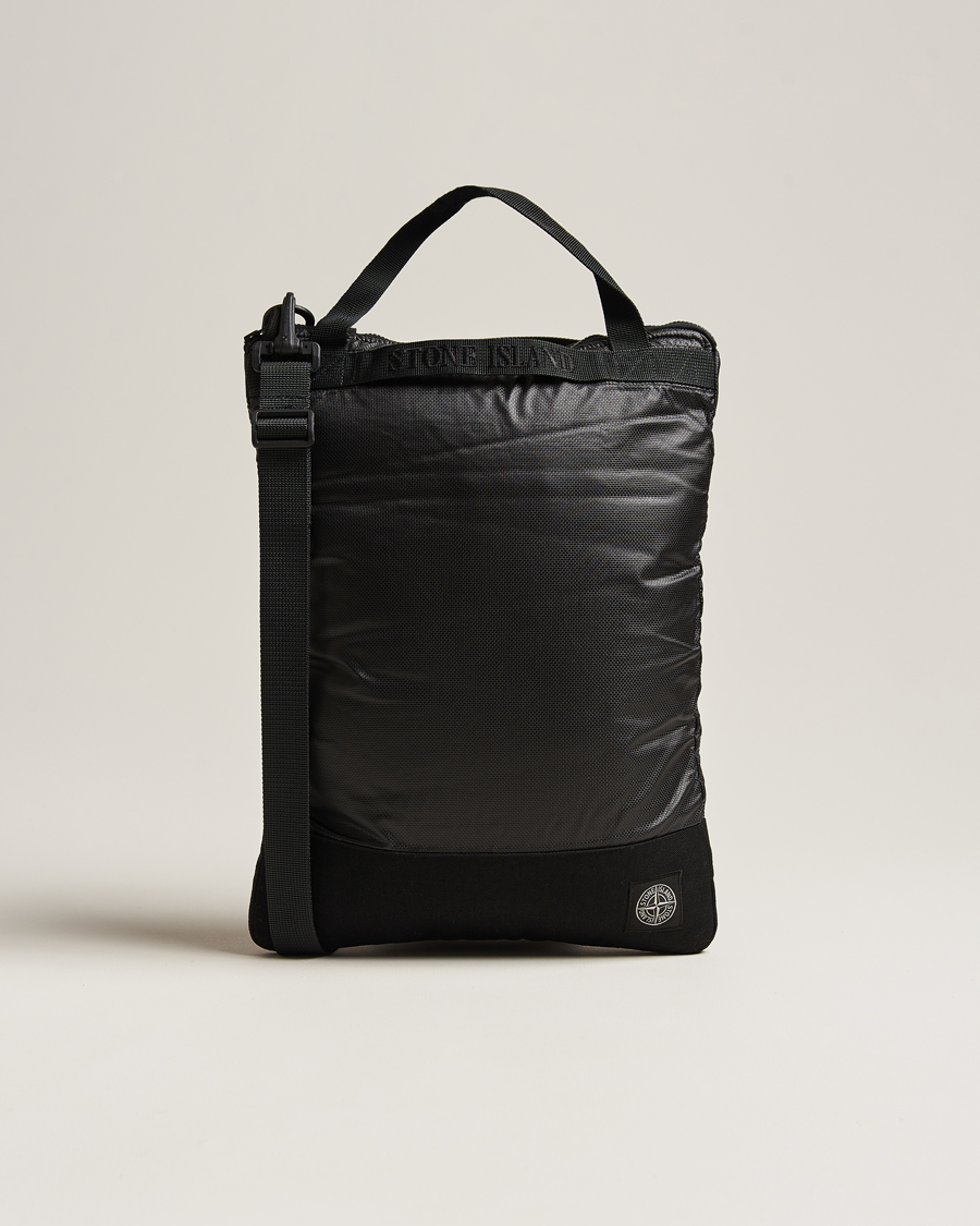 Homme | Stone Island Garment Dyed Mussola Gommata Canvas Tote Black | Stone Island | Garment Dyed Mussola Gommata Canvas Tote Black