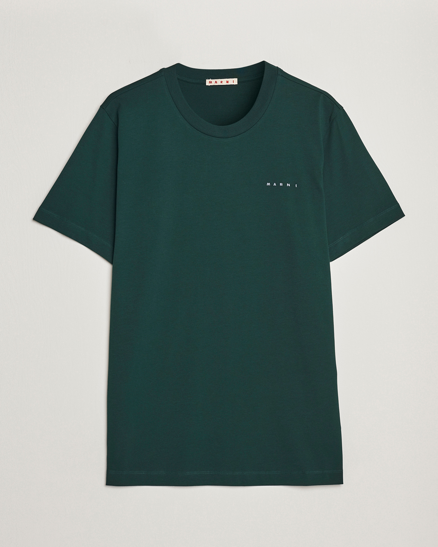 Homme | T-shirts | Marni | Logo Embroidered T-Shirt Spherical Green