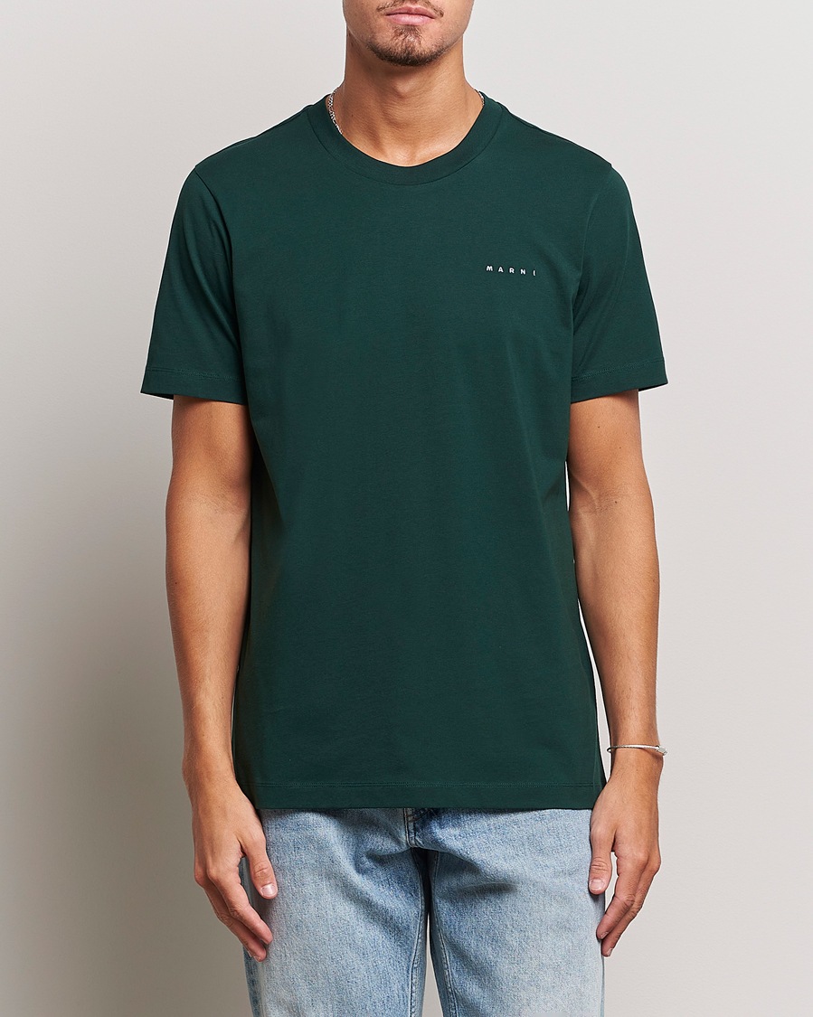 Homme | T-shirts | Marni | Logo Embroidered T-Shirt Spherical Green