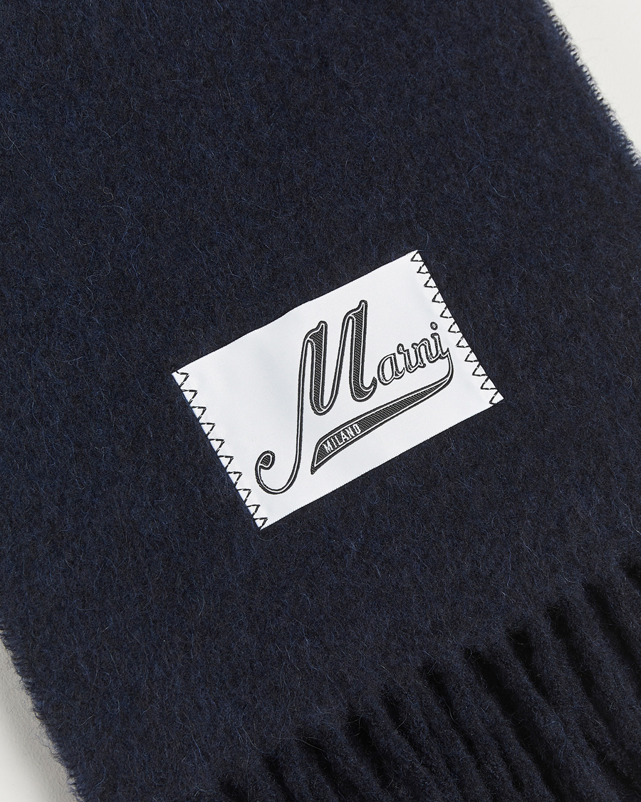 Homme | Marni Brushed Alpaca Scarf Blublack | Marni | Brushed Alpaca Scarf Blublack