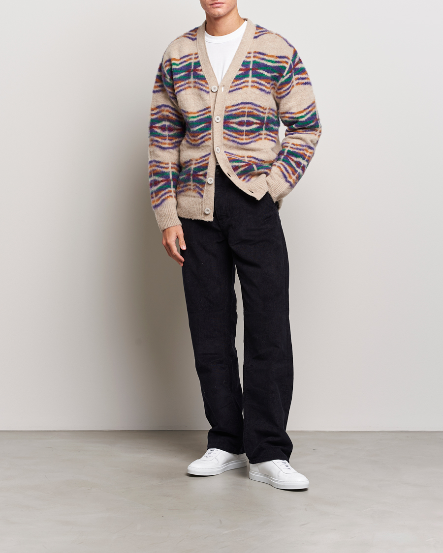 Homme | Pulls Et Tricots | Howlin' | Brushed Wool Pattern Cardigan Biscuit