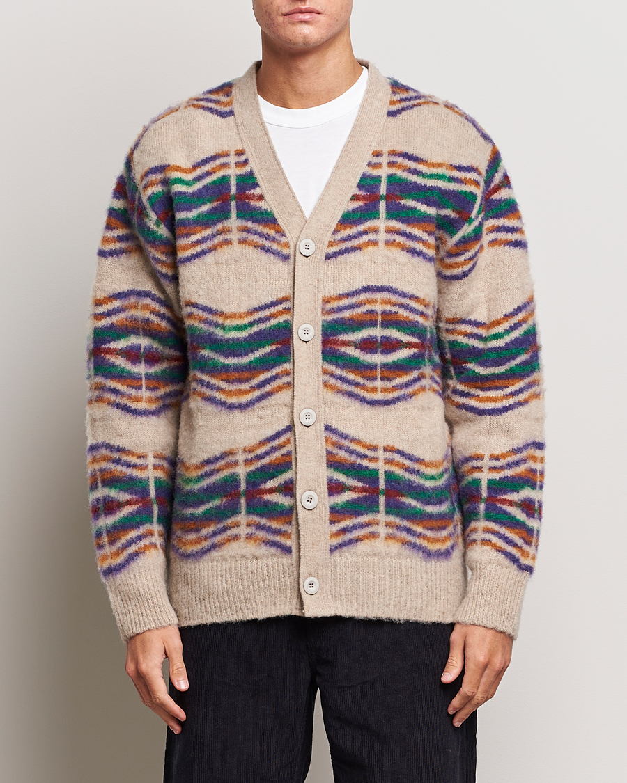 Homme | Pulls Et Tricots | Howlin' | Brushed Wool Pattern Cardigan Biscuit