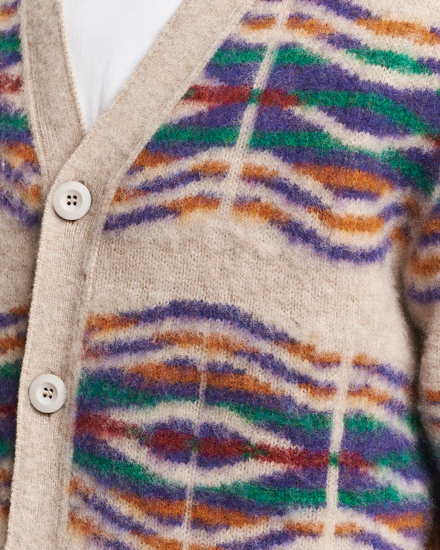 Homme | Pulls Et Tricots | Howlin' | Brushed Wool Pattern Cardigan Biscuit
