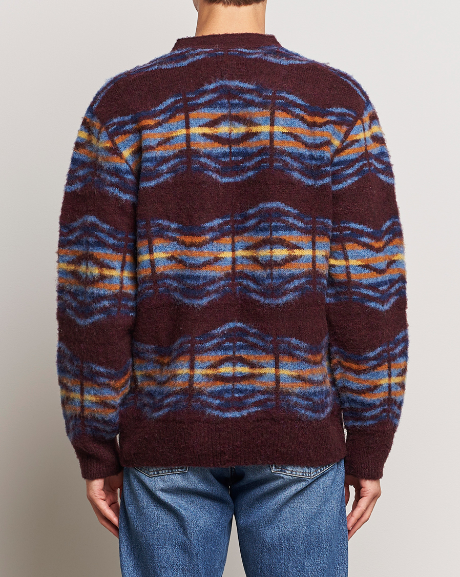 Homme | Pulls Et Tricots | Howlin' | Brushed Wool Pattern Cardigan Bordeaux