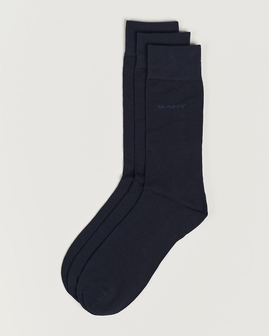 Heren | Ondergoed | Gant | 3-Pack Cotton Socks Marine