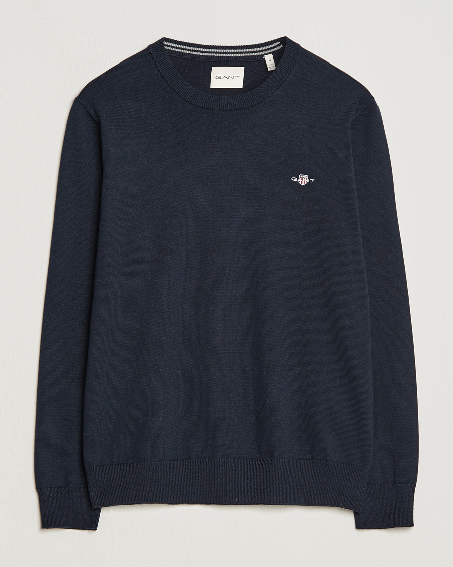 Homme | Pulls Et Tricots | Gant | Classic Cotton Crew Neck Evening Blue