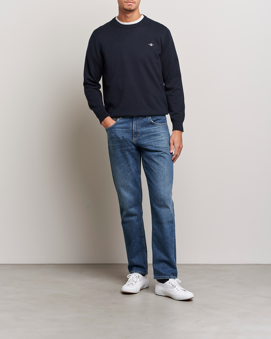 Homme | Pulls Et Tricots | Gant | Classic Cotton Crew Neck Evening Blue