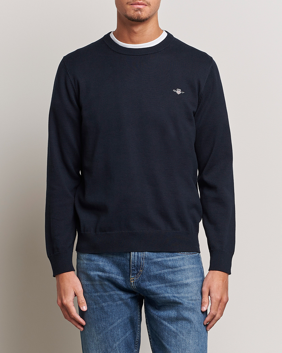 Homme | Pulls Et Tricots | Gant | Classic Cotton Crew Neck Evening Blue