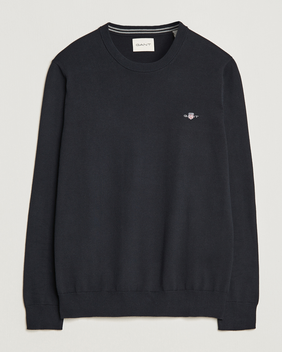 Heren | Truien | Gant | Classic Cotton Crew Neck Black