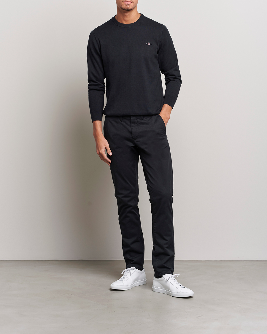 Heren | Truien | GANT | Classic Cotton Crew Neck Black