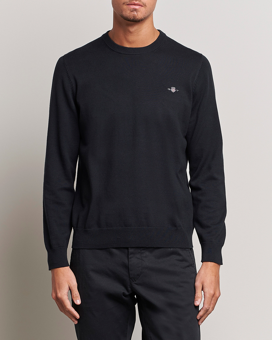 Heren | Truien | Gant | Classic Cotton Crew Neck Black