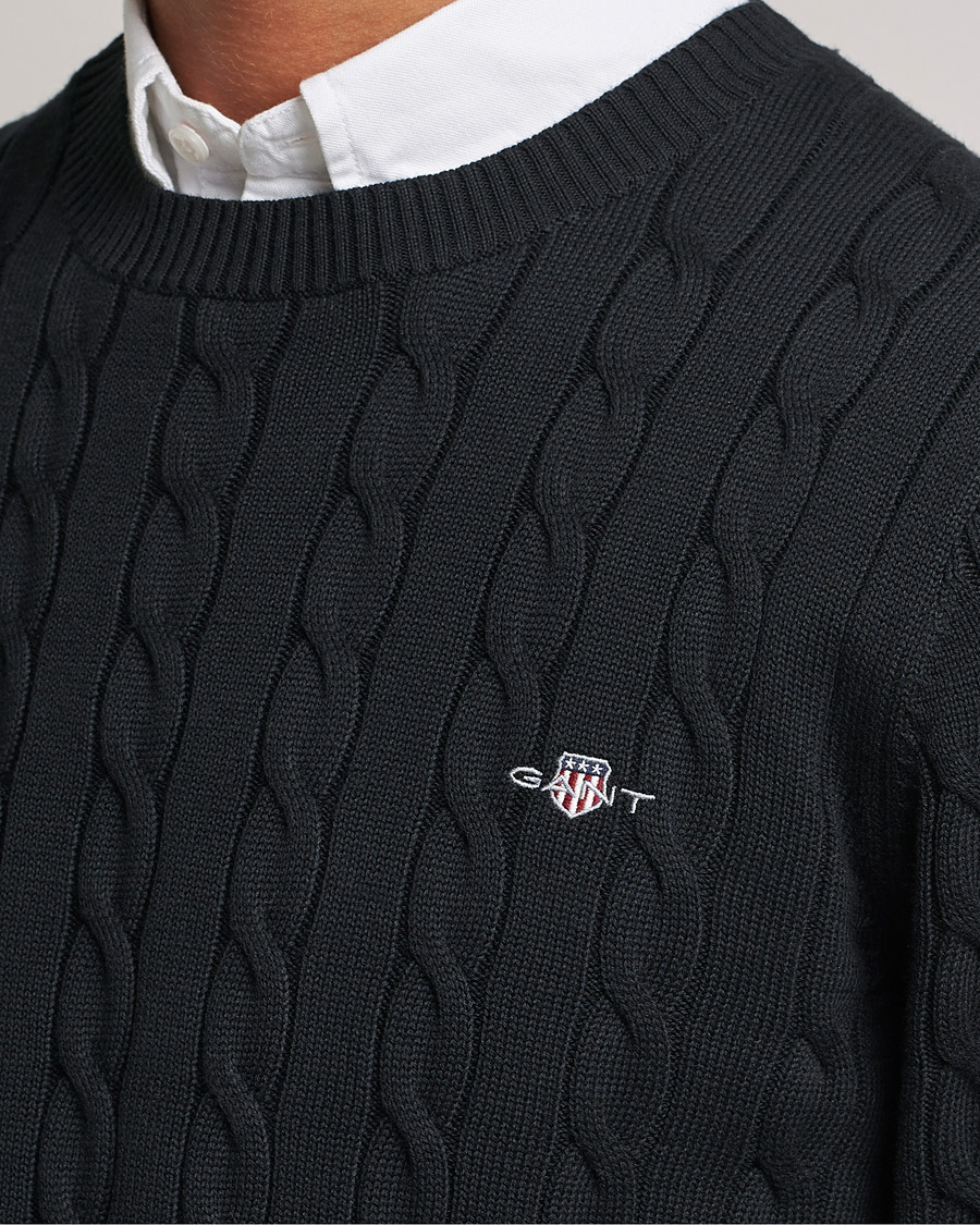 Heren | Truien | Gant | Cotton Cable Crew Neck Black