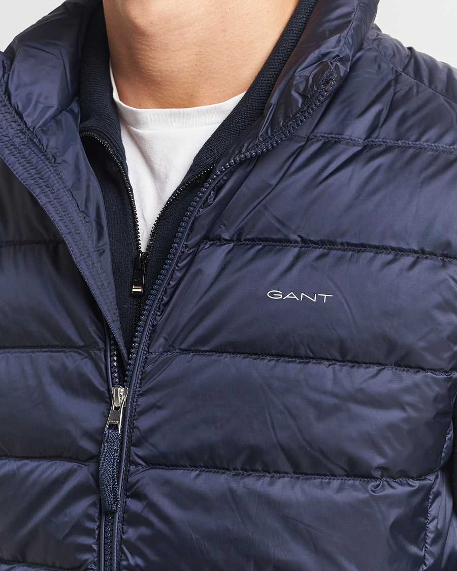 Heren | Gilets | GANT | The Light Down Gilet Evening Blue