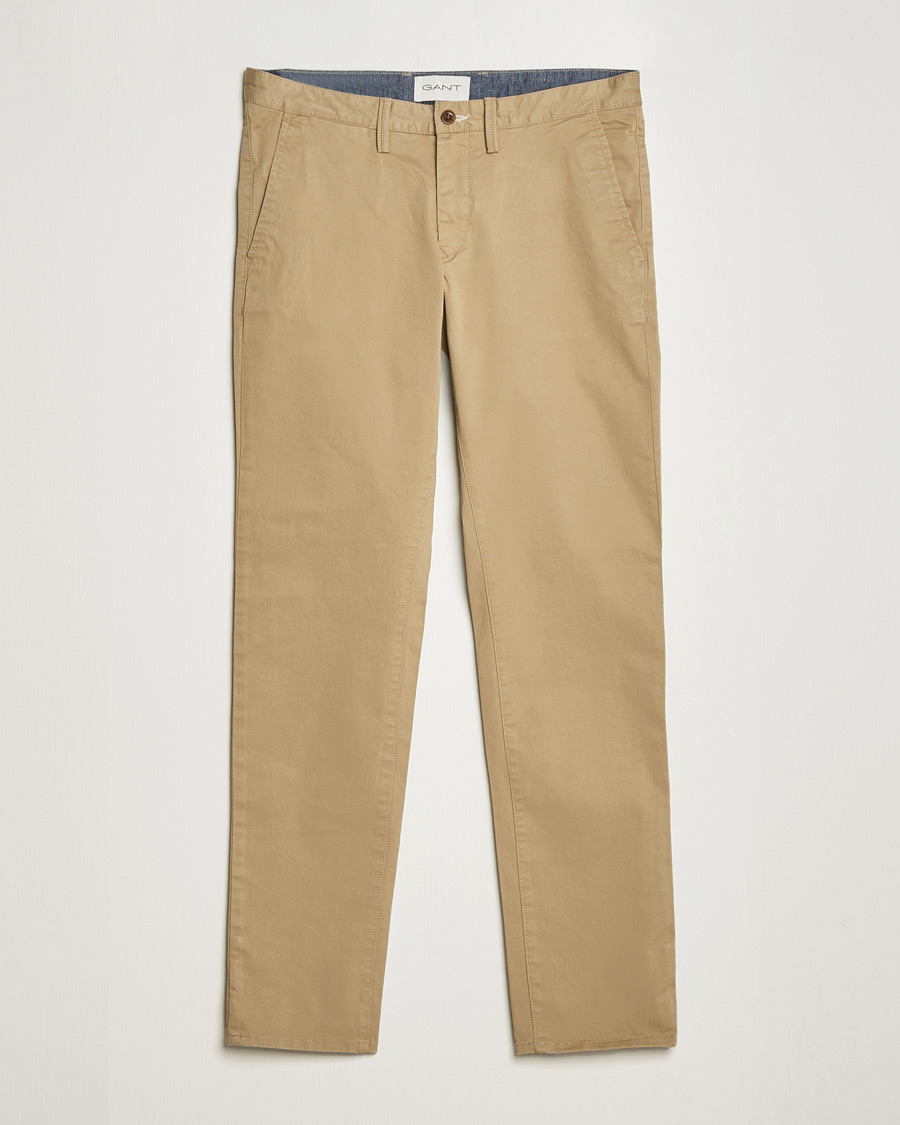 Homme | Pantalons | Gant | Slim Fit Twill Chino Dark Khaki