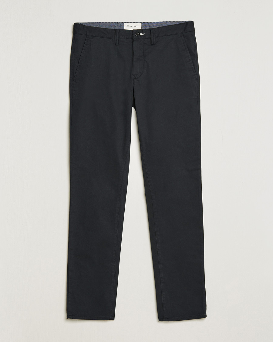 Heren | Broeken | GANT | Slim Fit Twill Chino Black