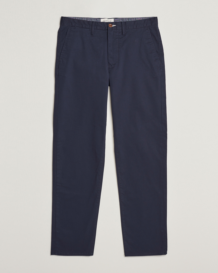 Heren | Broeken | GANT | Regular Fit Twill Chino Marine
