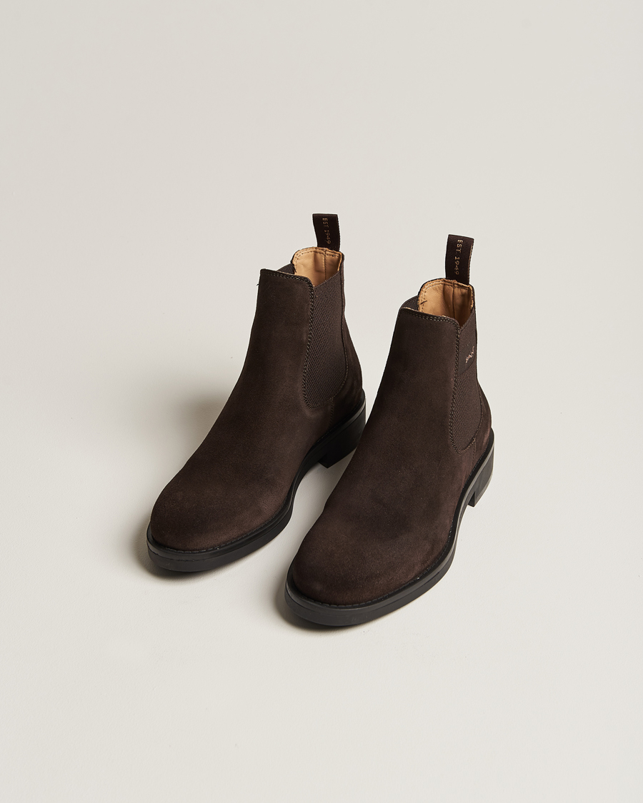 Heren | GANT Prepdale Suede Chelsea Boot Dark Brown | GANT | Prepdale Suede Chelsea Boot Dark Brown