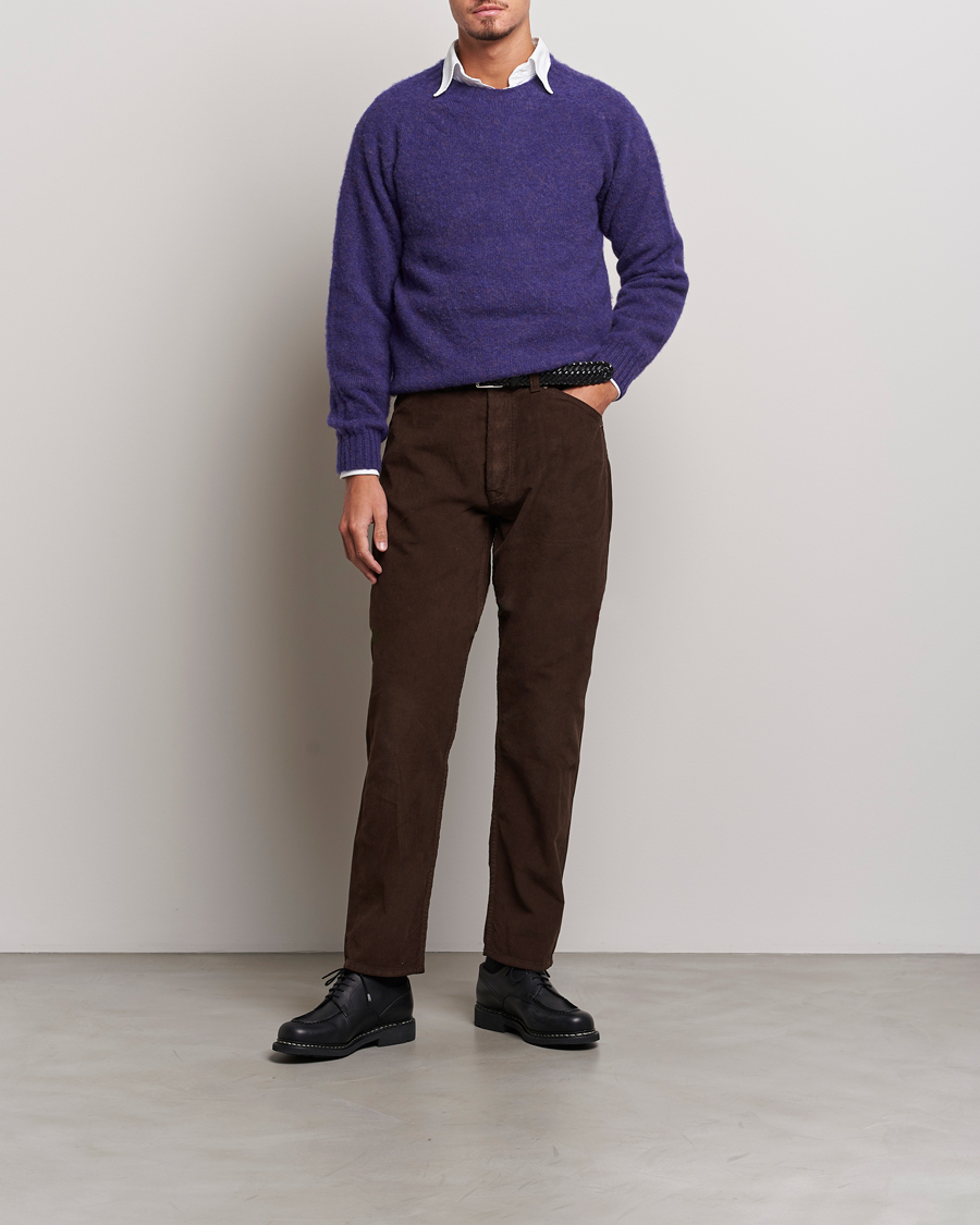 Heren | Broeken | Drake's | 5-Pocket Selvedge Needlecord Jeans Brown