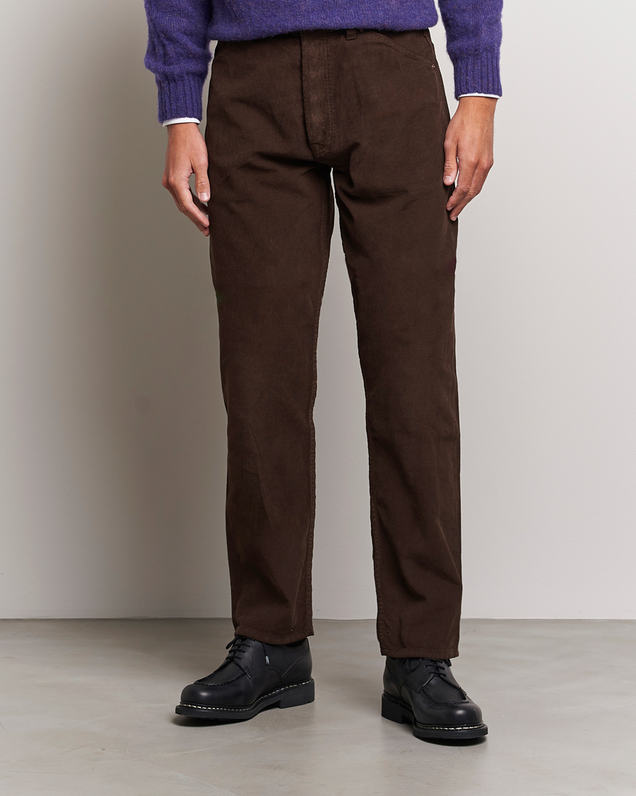 Heren | Broeken | Drake's | 5-Pocket Selvedge Needlecord Jeans Brown