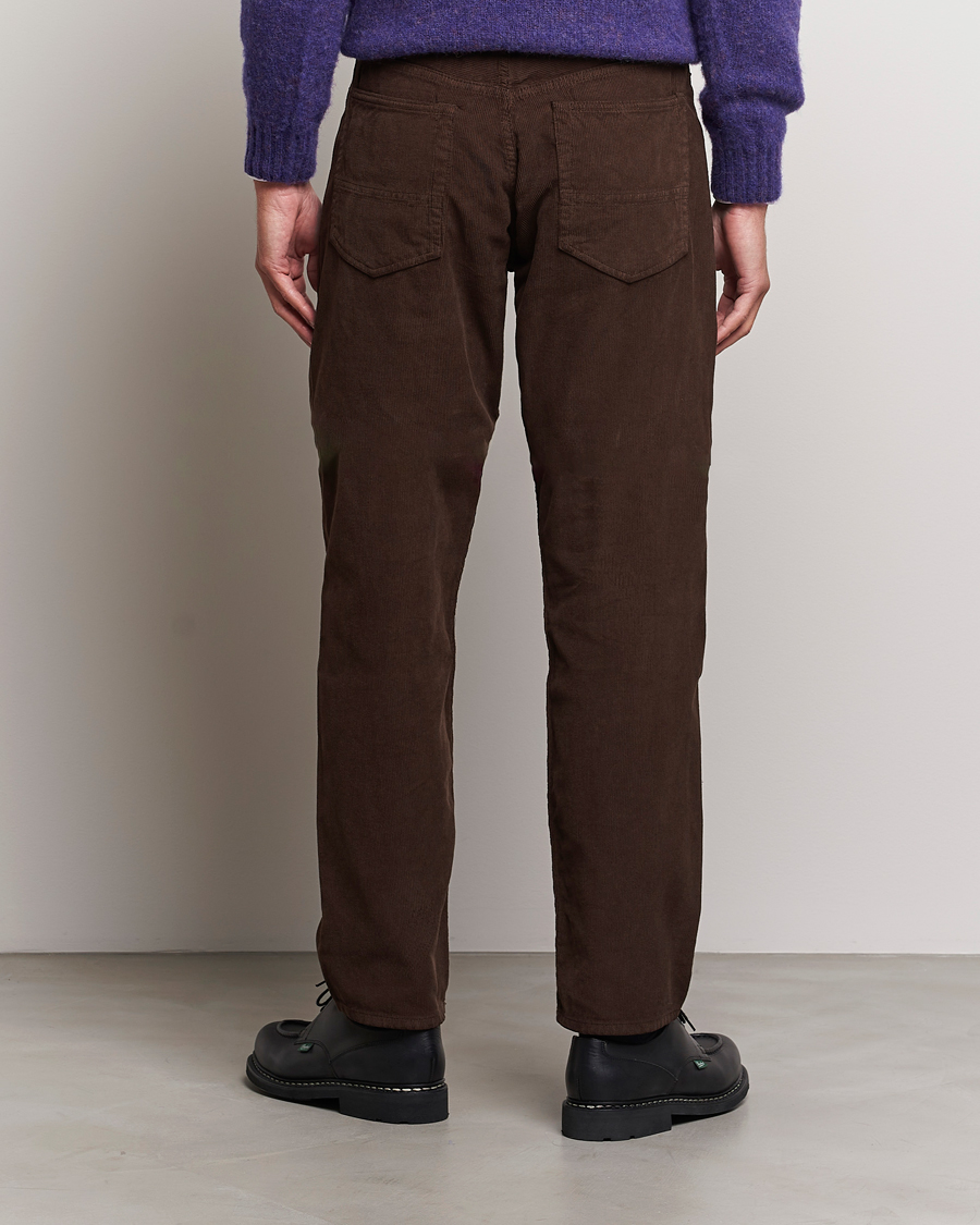 Heren | Broeken | Drake's | 5-Pocket Selvedge Needlecord Jeans Brown
