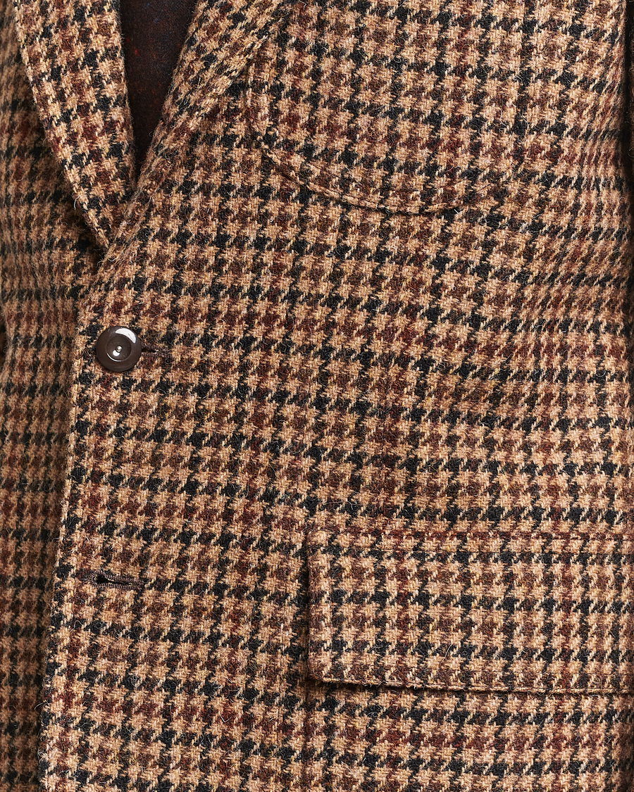 Heren | Blazers | Drake's | MKVII Harris Tweed Games Houndstooth Blazer Brown