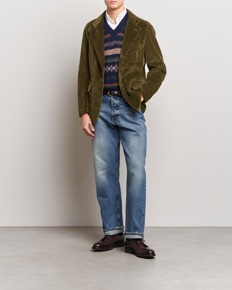 Homme | Blazers | Drake's | MKI Games Corduroy Blazer Green