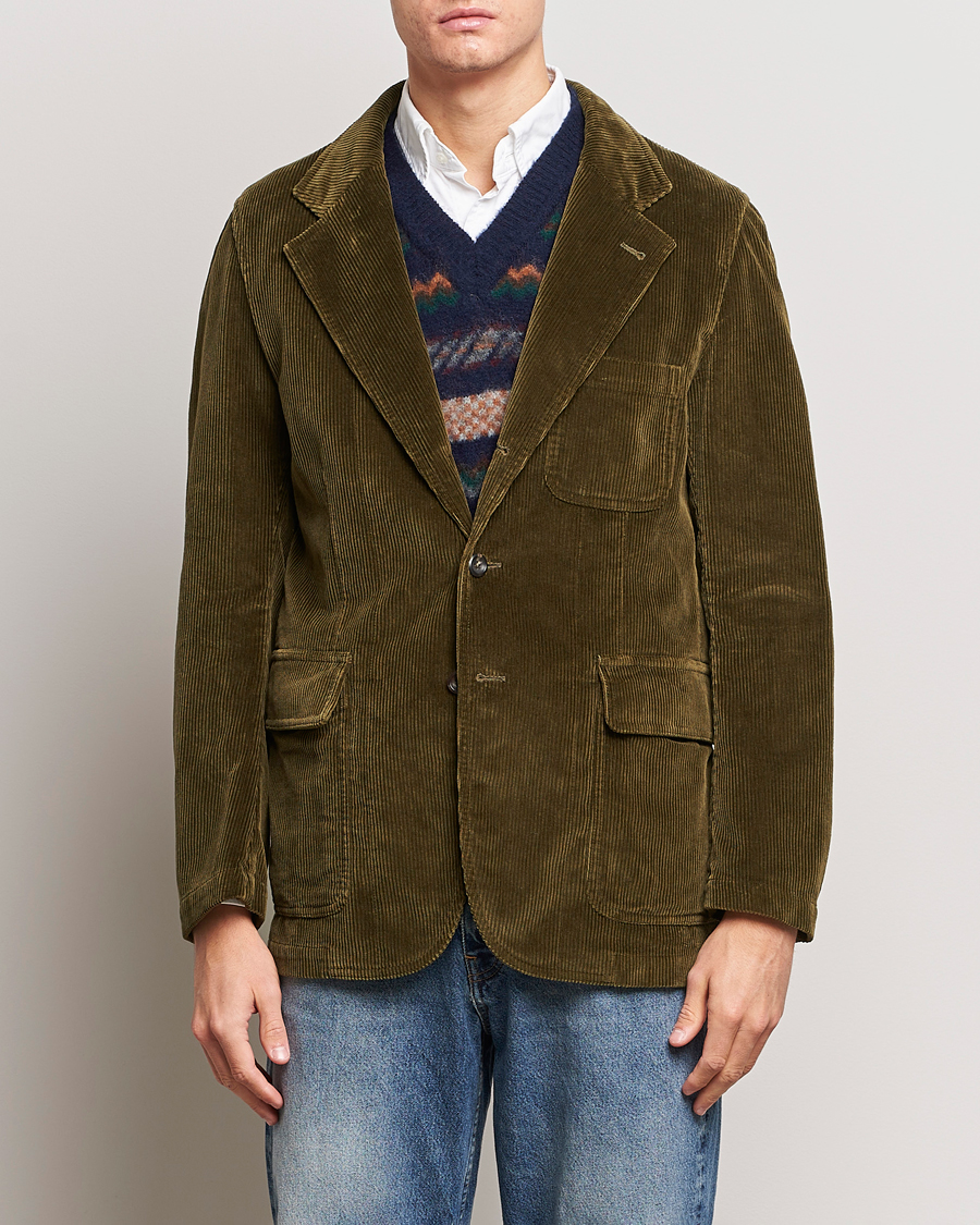 Homme | Blazers | Drake's | MKI Games Corduroy Blazer Green