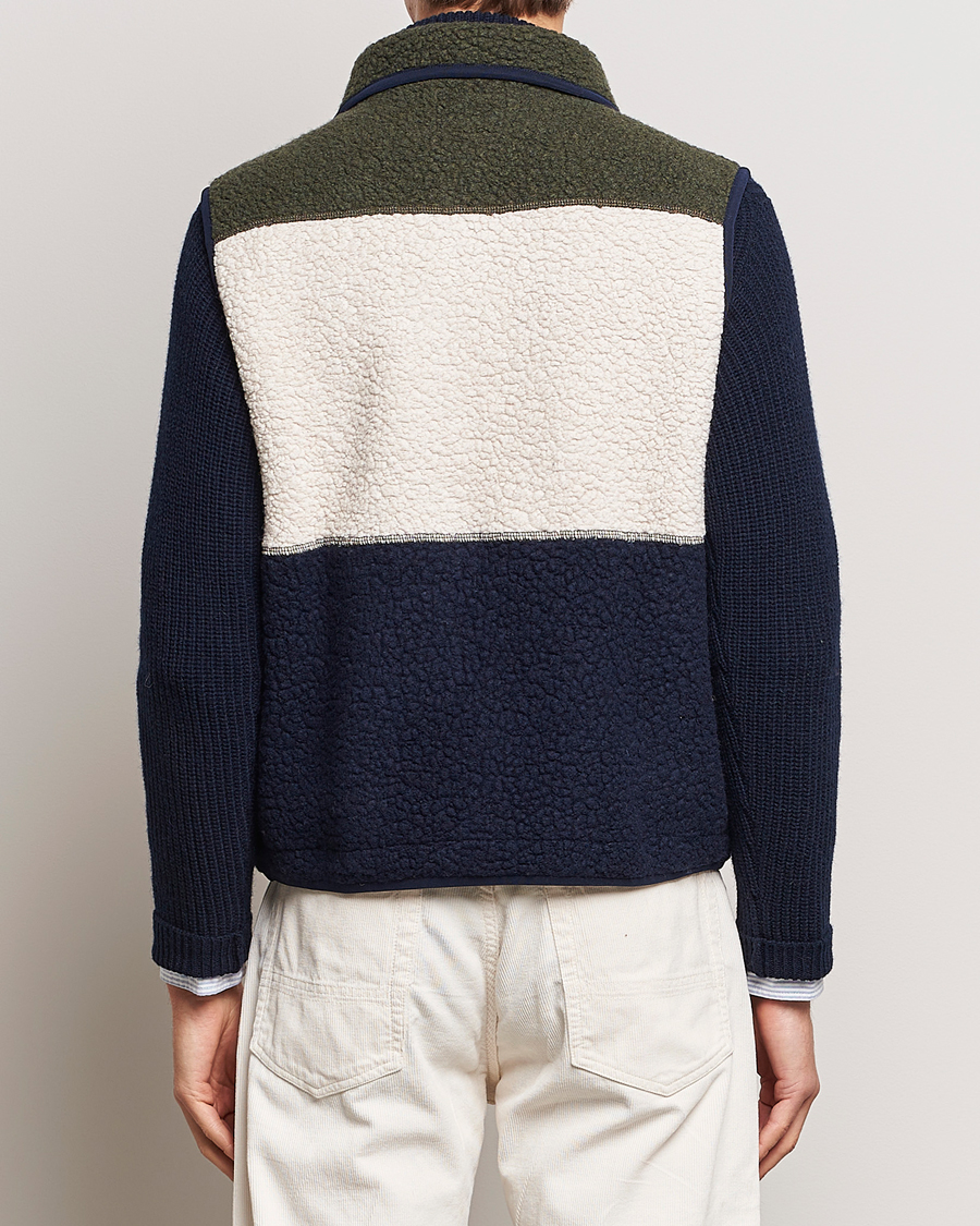 Homme | Gilets | Drake's | Colourblock Boucle Zip Fleece Vest Multi
