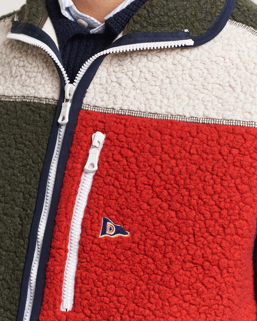 Homme | Gilets | Drake's | Colourblock Boucle Zip Fleece Vest Multi
