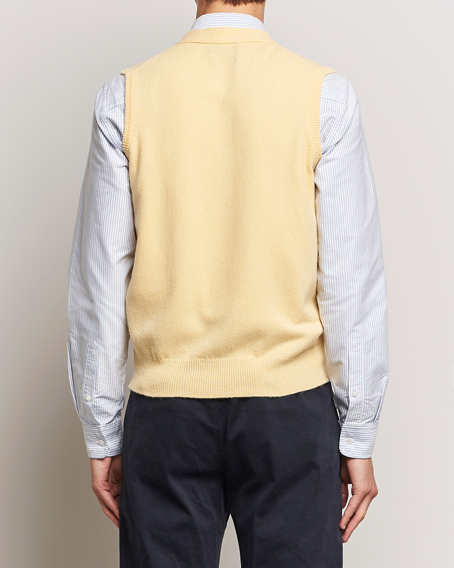 Homme | Pulls Et Tricots | Drake's | Lambswool Vest Cardigan Yellow