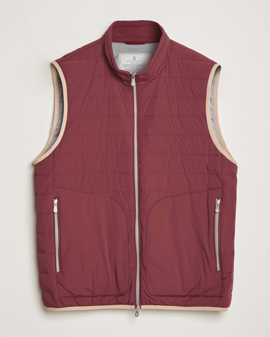 Homme | Manteaux Et Vestes | Brunello Cucinelli | Nylon Down Vest Burgundy