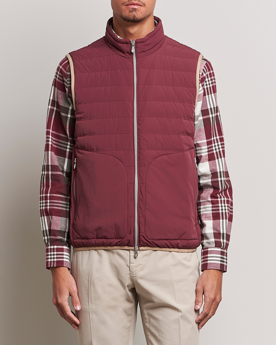 Homme | Manteaux Et Vestes | Brunello Cucinelli | Nylon Down Vest Burgundy